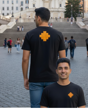 PREORDER Baori Tee Black with Orange