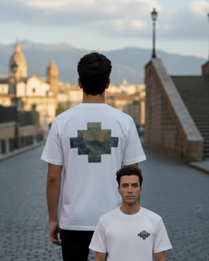 PREORDER Baori Tee White with Blue & Gold